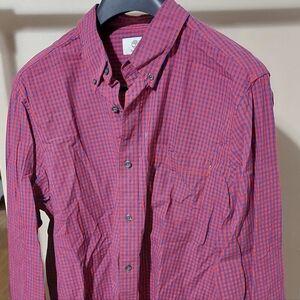 Timberland Men's Button Up Red and Blue Shirt Size XL